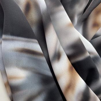Hi Multi Chiffon schwarz weiß gelb abstrakt